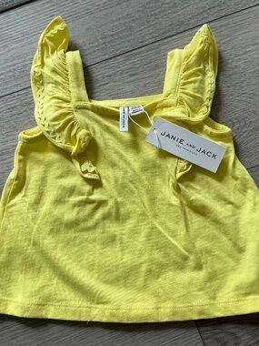 Janie and Jack ruffle yellow sleeveless tank 12-18m NWT